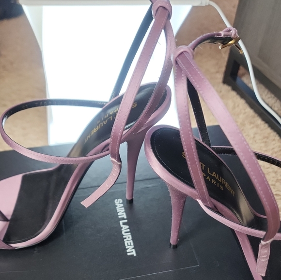 Saint Laurent Women's Pink Strappy Heels - Picture 3 of 7
